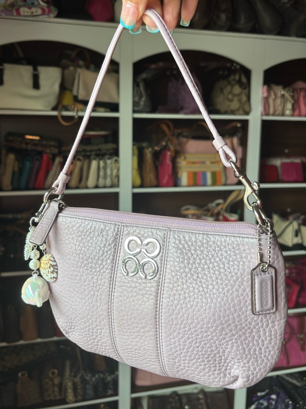 🐳🐚💜Y2K COACH Julia Op Art Wristlet Mini Bag💜🐚🐳